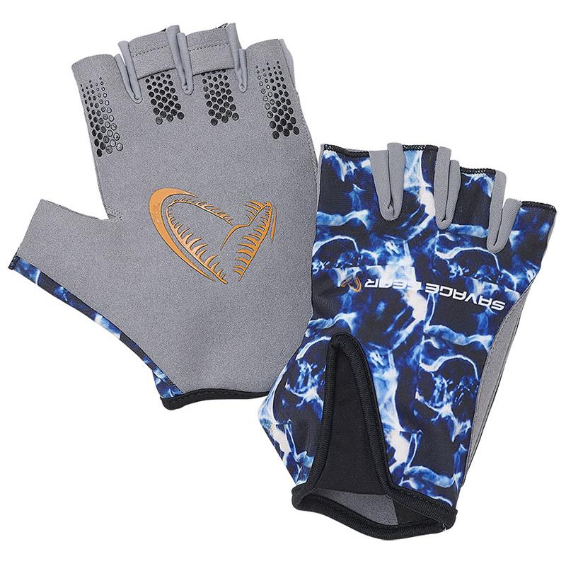 Homme Savage Gear Marine Half Glove | Gants – Bleu · M