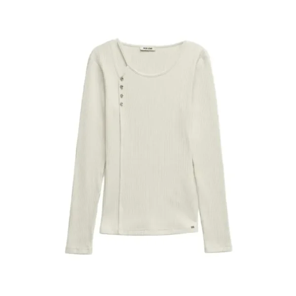 Pull Col Rond Homme Salsa Maille Côtelée Boutons Brillants