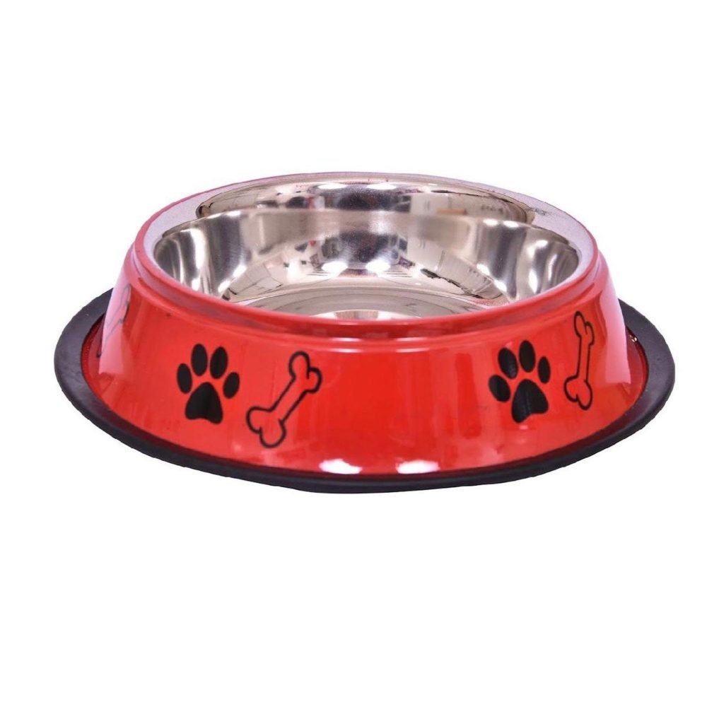FORNORD Gamelle pour chien avec base anti-dérapante - rouge