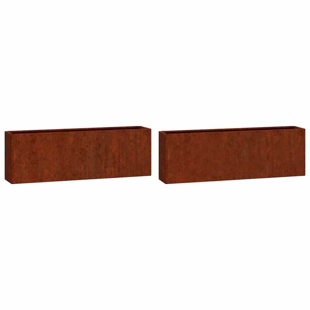 VIDAXL Jardinieres murales 2 pcs rouille acier corten 53x10x17 cm
