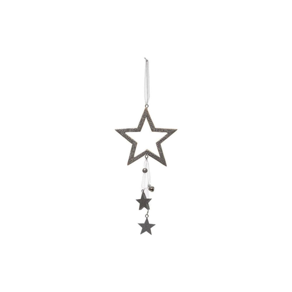 FEERIC LIGHT & CHRISTMAS Sujet de noël étoile polaire 24cm argent