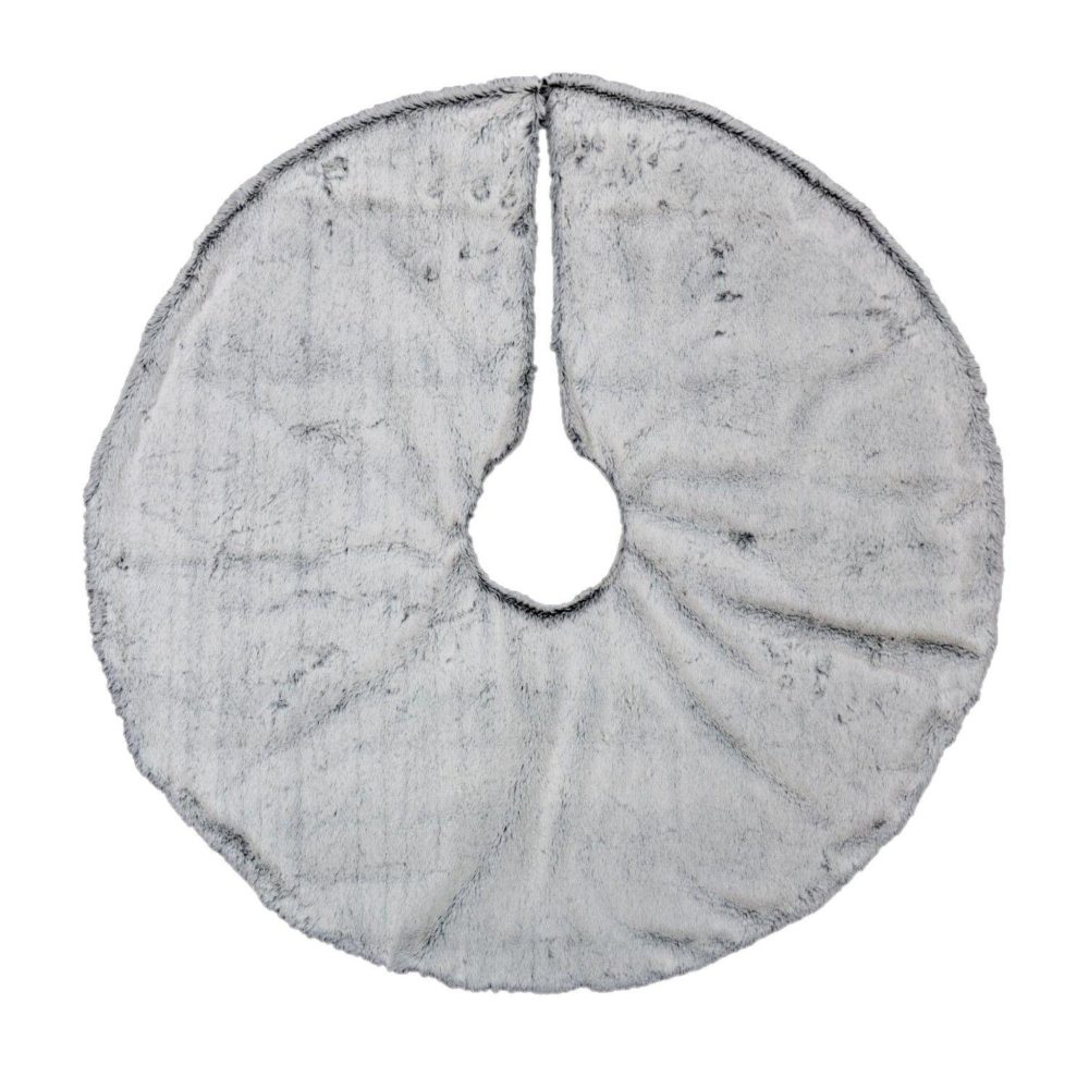 FEERIC LIGHT & CHRISTMAS Tapis pour sapin de noël en imitiation fourrure - diam. 90 cm - gris