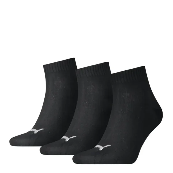 Lot de 3 paires de chaussettes Unisexe PUMA UNISEX QUARTER PLAIN 3P Noir