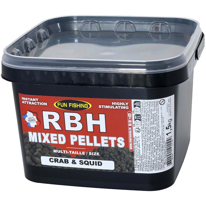 Pellet Fun Fishing Mixed Pellets – 1.5 · Crabe Calamar