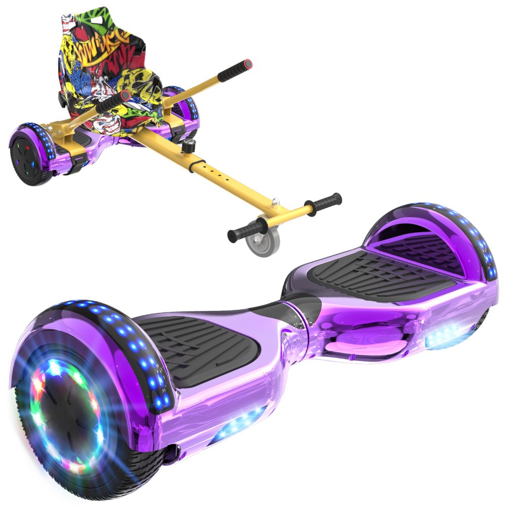 Pack Hoverboard violet et Hoverkart hip-hop - RCB - Cadeau Super pour les Enfants