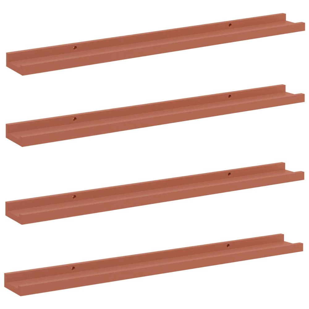vidaXL Étagère Murale 4 pc Rouge 80 x 9 x 3 cm Bois d'ingénierie