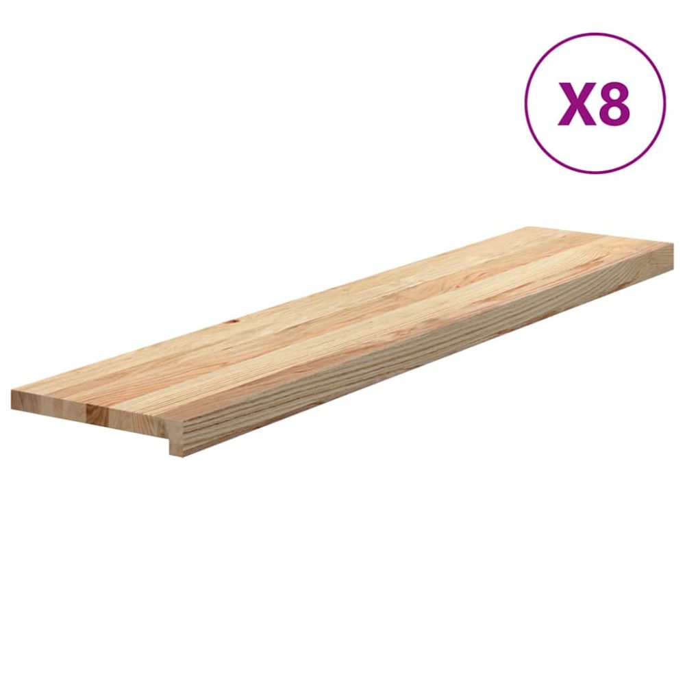 vidaXL Marches d'escalier 8pcs non traité 120x25x2cm bois chêne massif