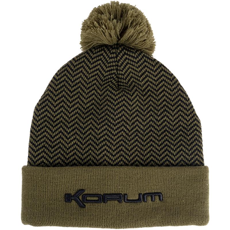 Bonnet Korum Thermal Beanie Hat – BLACK/OLIVE / Noir Olive / Unique