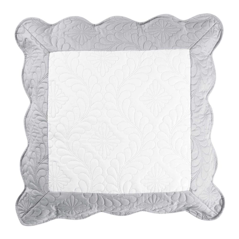 Douceur d'Intérieur Housse de coussin en microfibre andrea 60x60cm blanc & gris