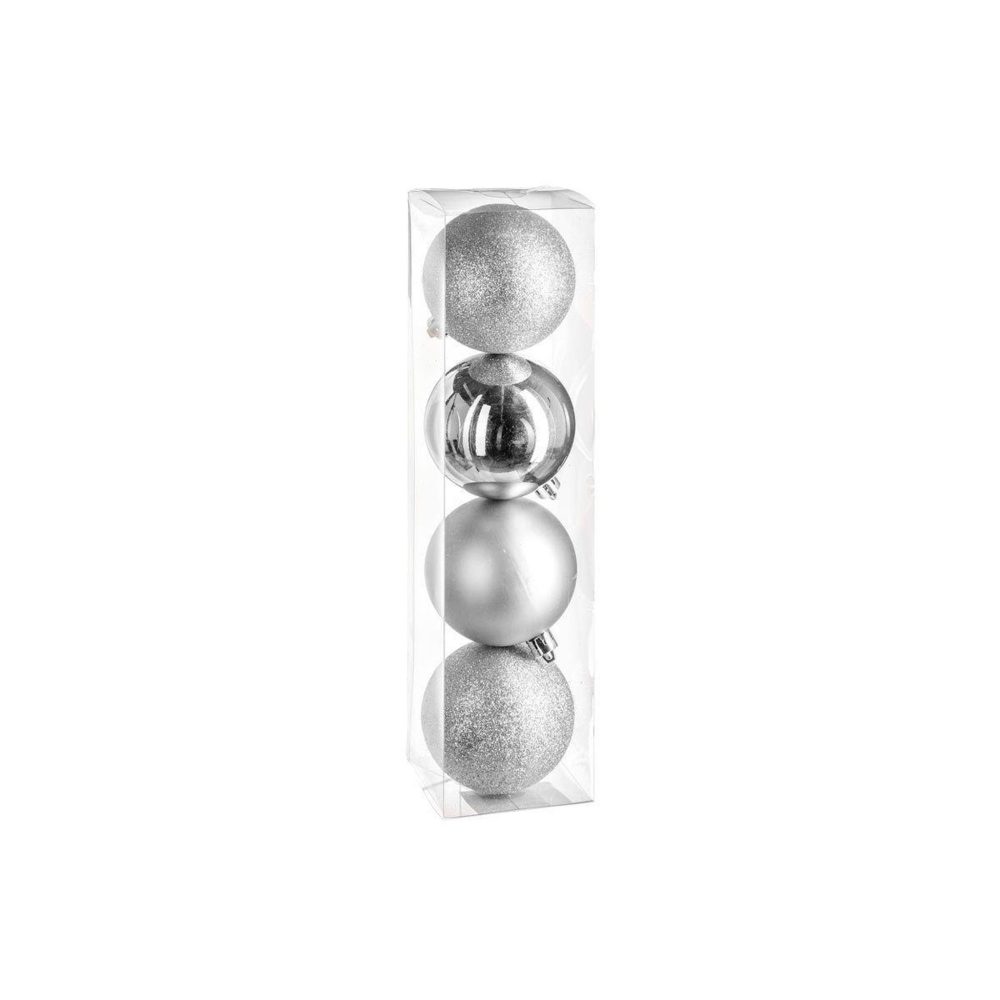 FEERIC LIGHT & CHRISTMAS Lot de 4 boules de noël colorama 8cm argent