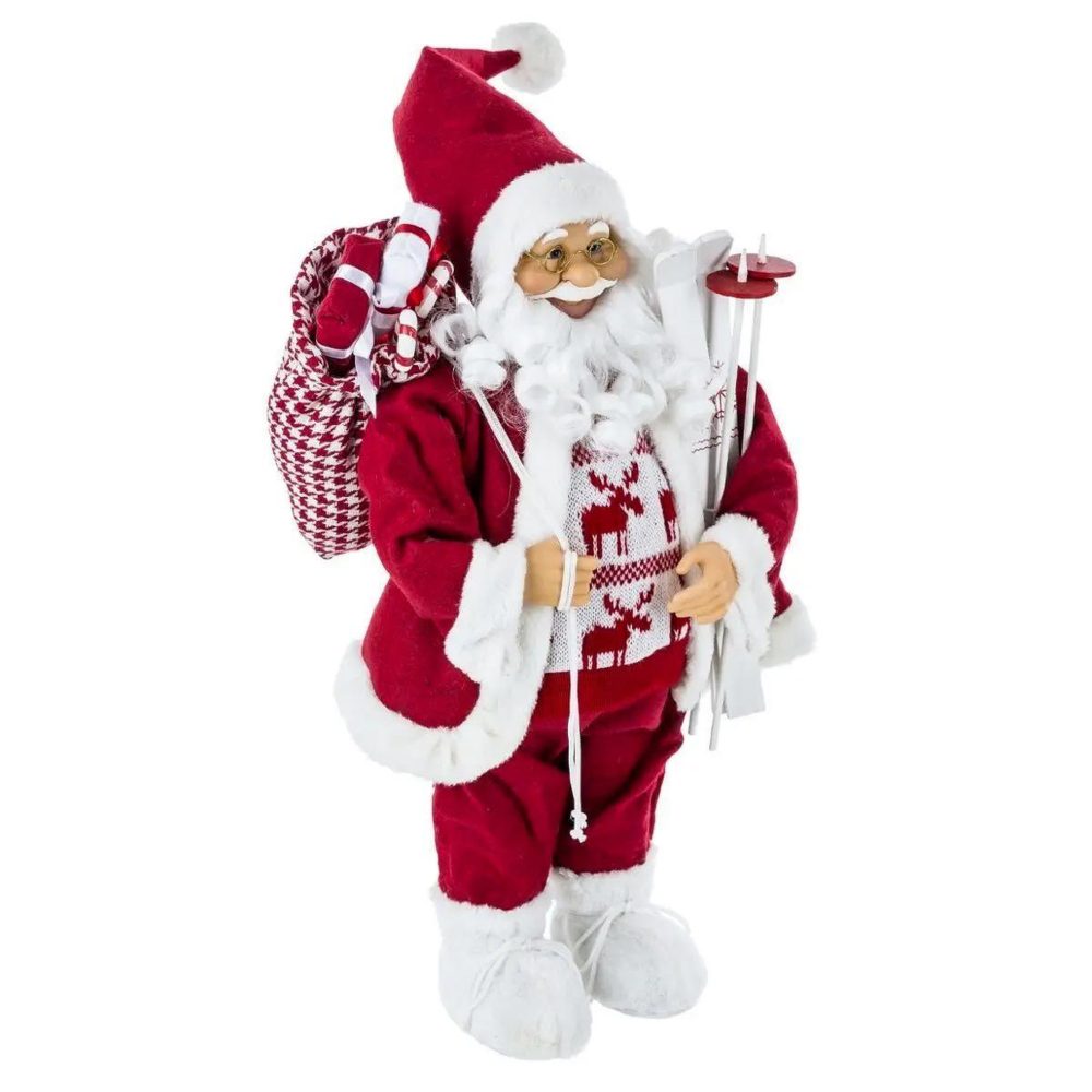 ATMOSPHERA Père noël déco traditionnel 61cm rouge & blanc