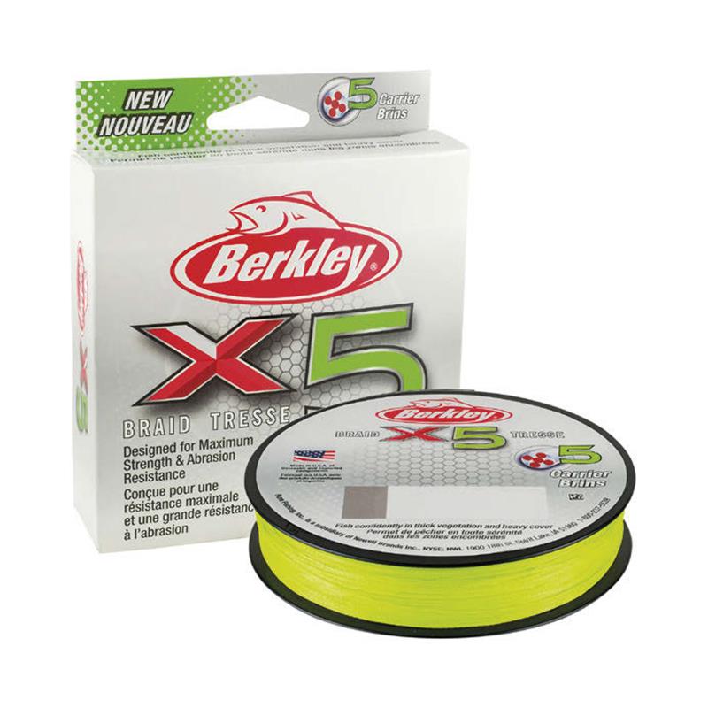 Berkley X5 Braid Flame Green | Tresse – 150M / Vert Clair / Vert Clair / 8/100 / 7.6 / 150