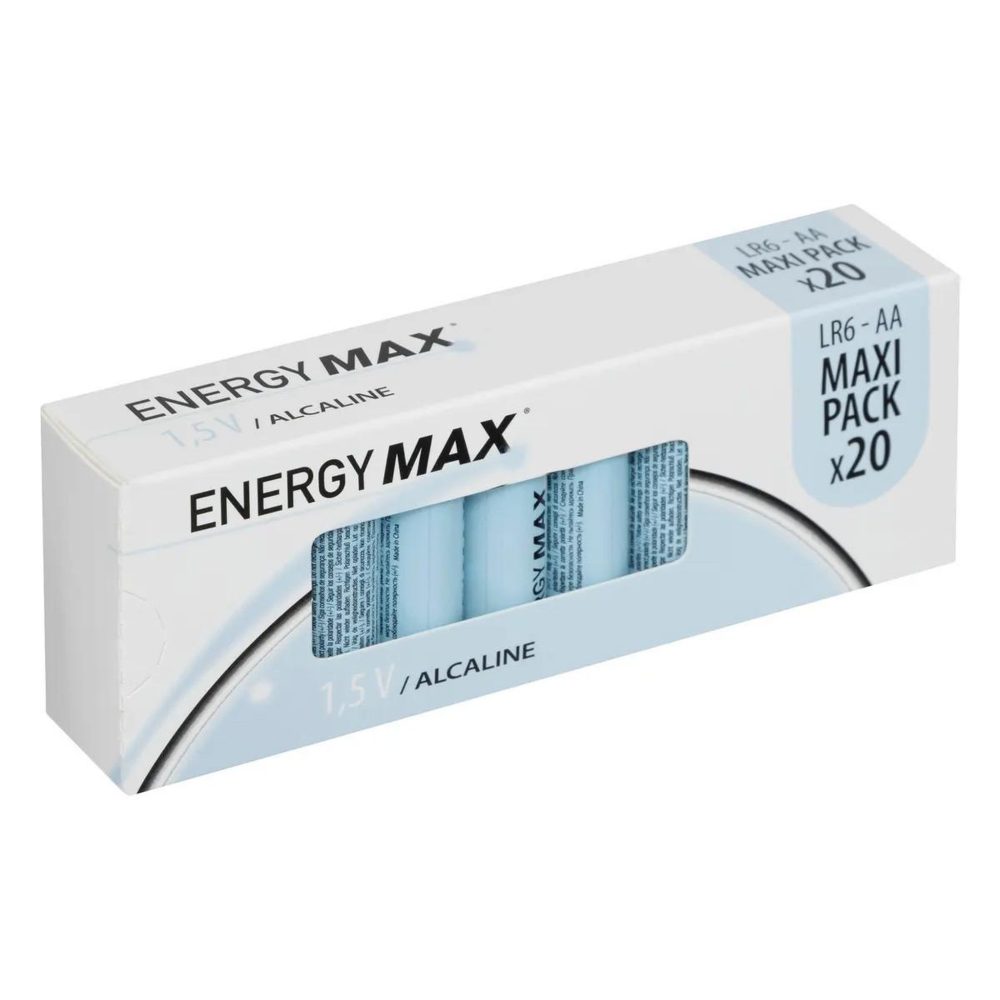 ENERGY MAX Lot de 20 piles lr06 alcaline 5cm bleu