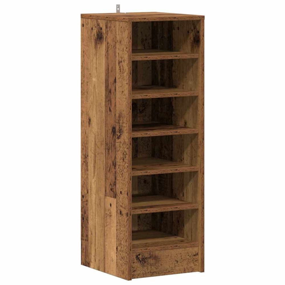 vidaXL Cabinet à chaussures 32 x 35 x 92 cm Bois ancien 6 étagères