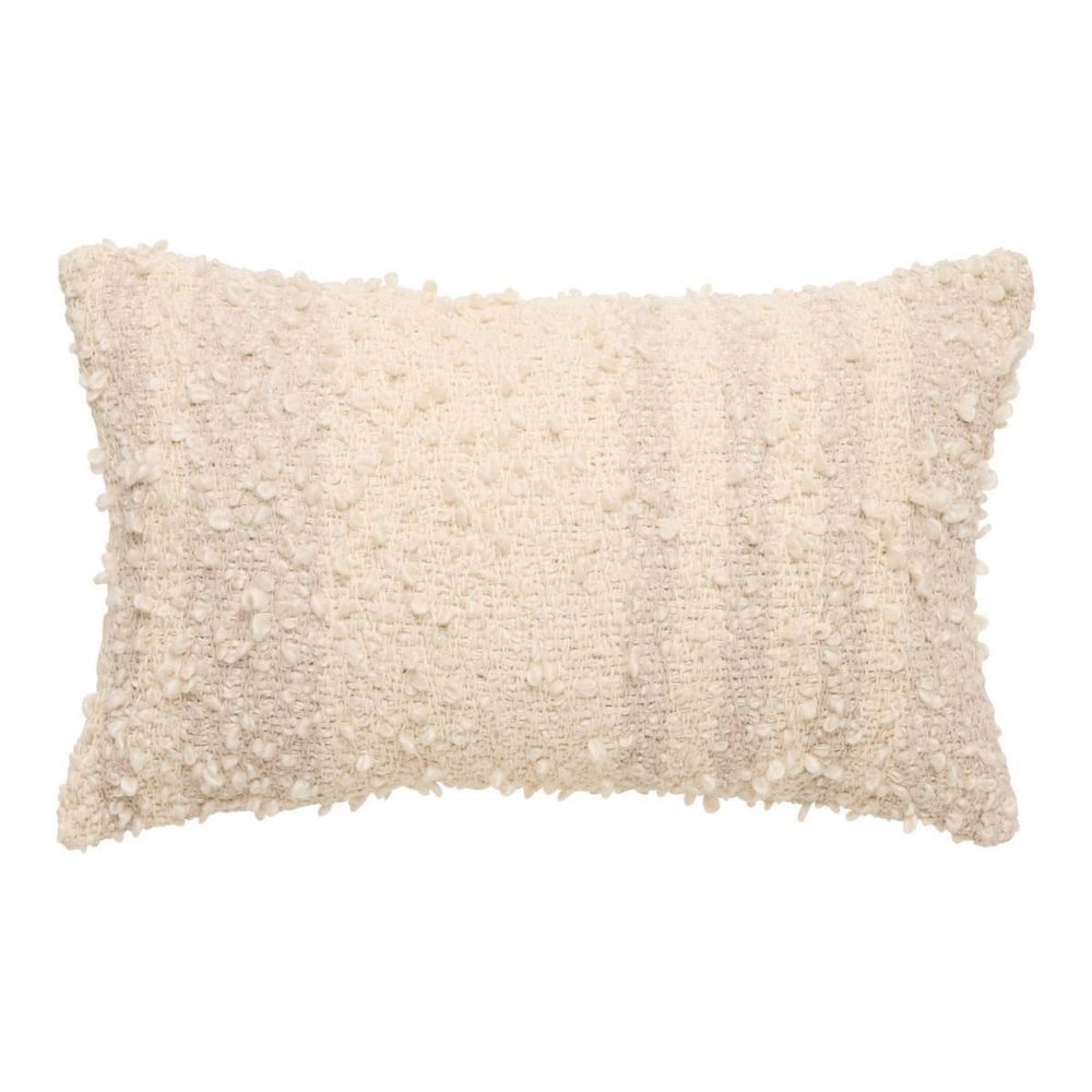 ATMOSPHERA Coussin déco bouclette beryl 30x50cm beige lin