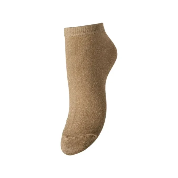 Chaussette Femme PCSEBBY GLITTER SNEAKER SOCK BC NOOS Marron