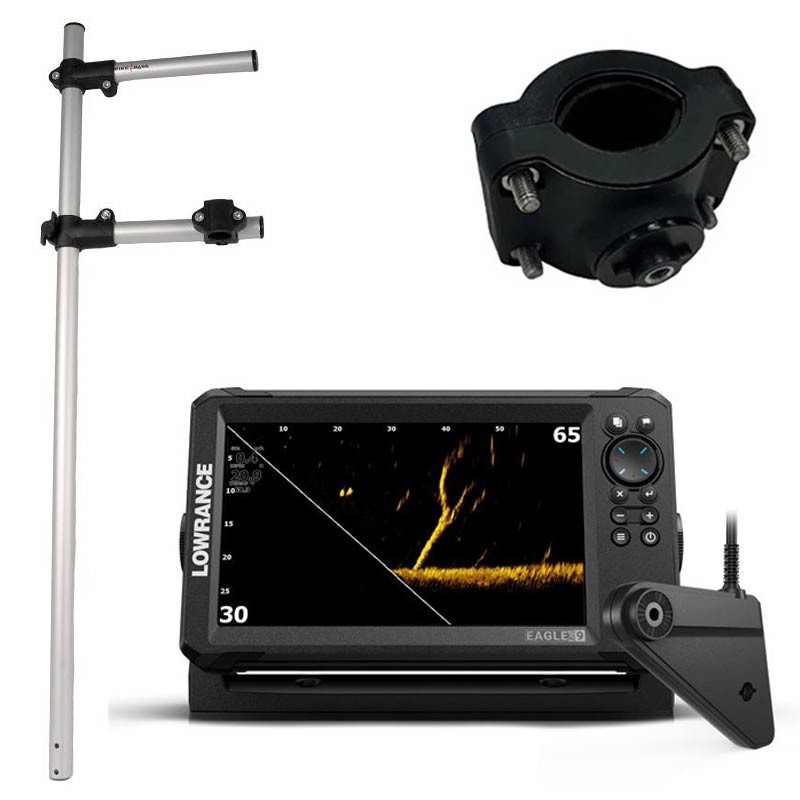 Pack Lowrance Eagle Eye 9 Live + Perche de Sonde Live Basic + Support de Sonde pour Perche