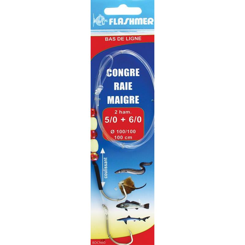 Flashmer Special Congre, Raie et Maigre | Bas de Ligne – 1 · 100/100 · N°5/0-N°6/0 · 100